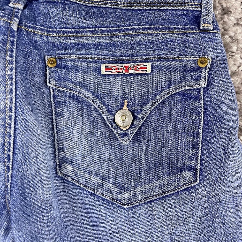 Hudson Collin Flap Skinny Jeans Women's 25 Low Rise Medium Wash Denim 2-Button - Picture 7 of 16
